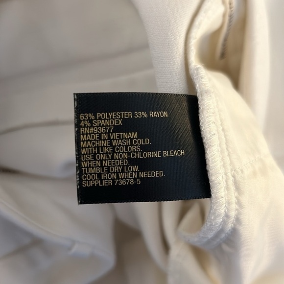 Worthington Off White Slim Fit Career Business Straight Leg Pants Size 12 - Picture 9 of 9